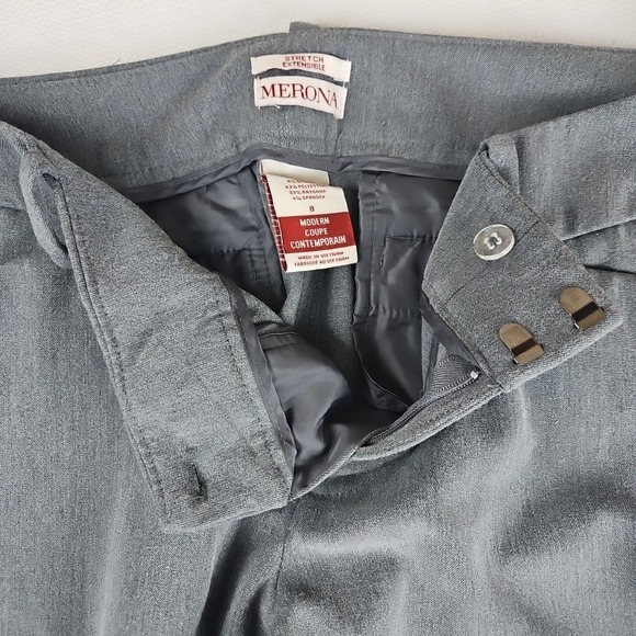 Merona Women's Modern Fit Mid Rise Stretch Boot Cut Pants Size 8 Gray Dress Work - Picture 10 of 16